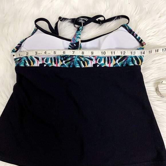 Adidas Womens Small Monstera Tropical Tankini Swim Top - Picture 8 of 9